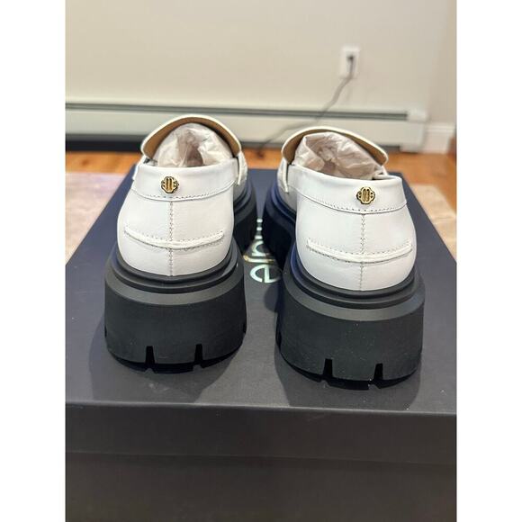 NEW Maje Leather Platform Coin Loafers White - Picture 7 of 10